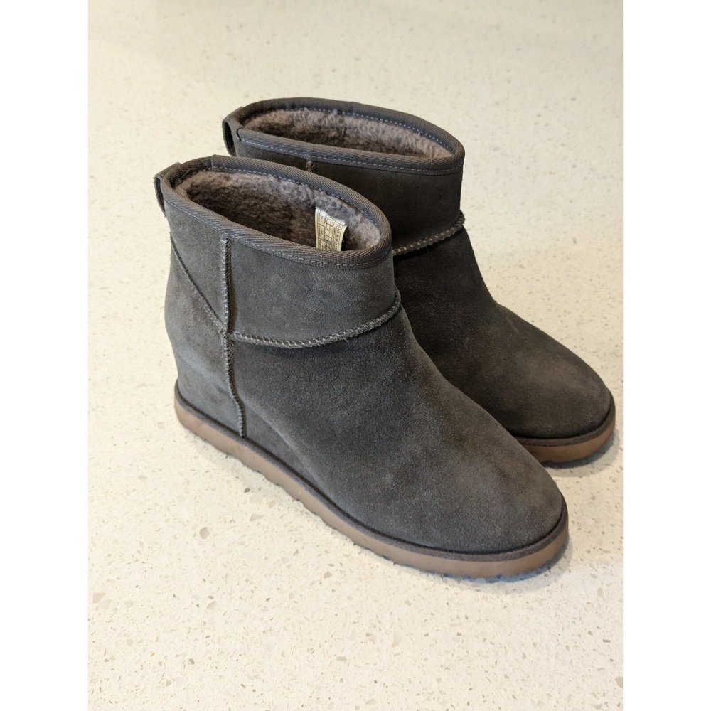 UGG Gray Suede Wedge Boots